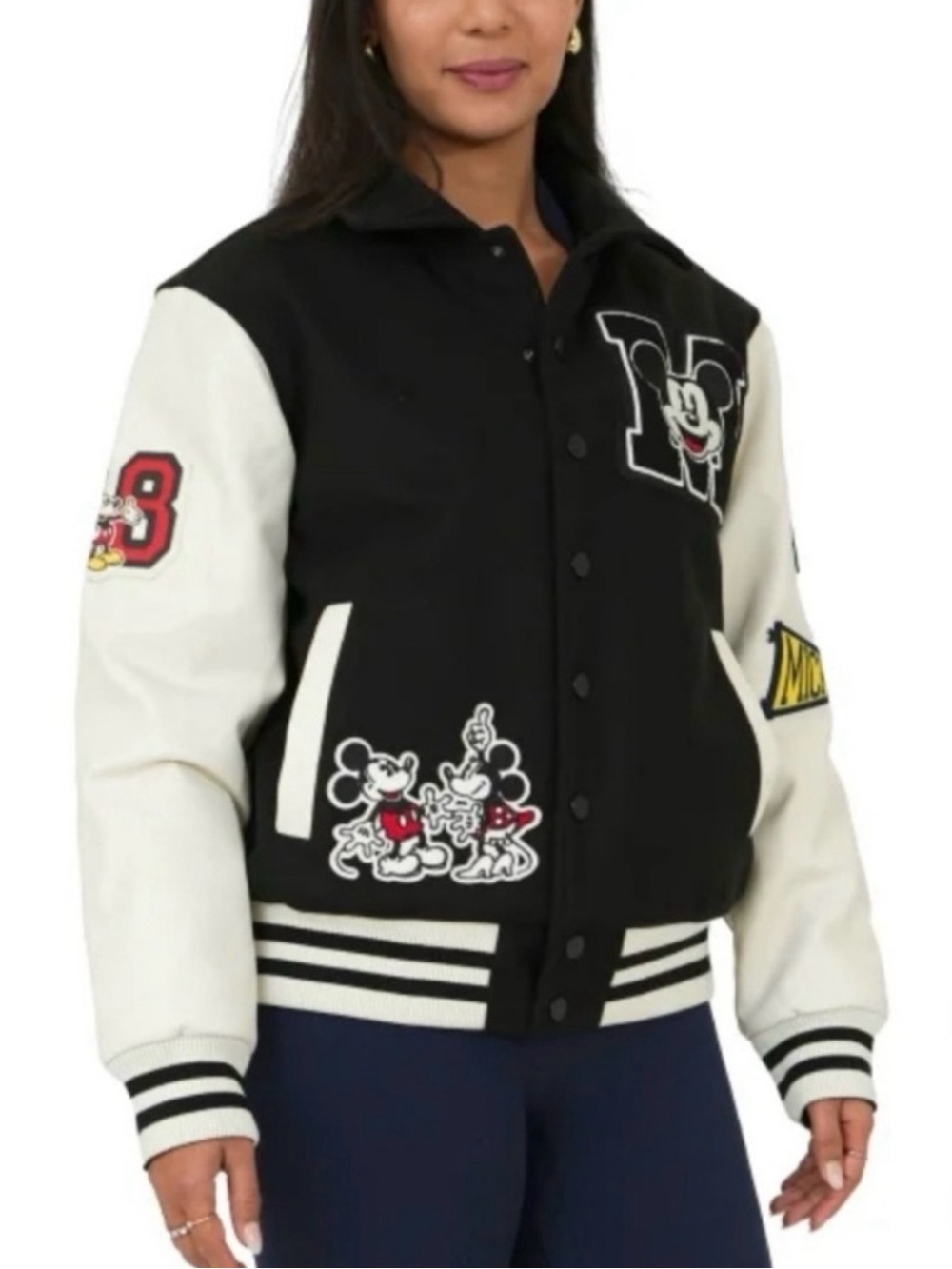 Mickey Mouse Black & White Varsity Jacket - Picture 2 of 3